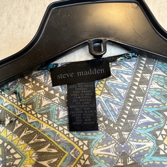 Steve Madden Poncho Shawl Sheer Chiffon Abstract Boho Gypsy Maximalist - Picture 2 of 5